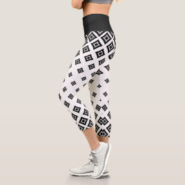 Schwarz-Weiß-Geometrie, Diamantform Capri Leggings