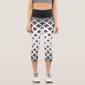 Schwarz-Weiß-Geometrie, Diamantform Capri Leggings (Vorderseite)