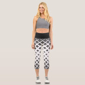 Schwarz-Weiß-Geometrie, Diamantform Capri Leggings (Vorderseite)