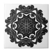 Schwarz-Weiß-Geometrie Fliese (Vorderseite)