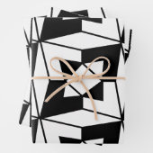 Schwarz-Weiß-Geometrie Geschenkpapier Set (Beispiel)
