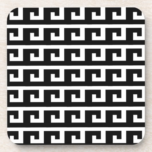 Schwarz-Weiß-Geometrie Getränkeuntersetzer (Vorderseite)