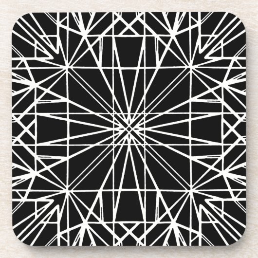Schwarz-Weiß-Geometrie Getränkeuntersetzer (Vorderseite)