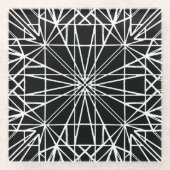 Schwarz-Weiß-Geometrie Glasuntersetzer (Vorderseite)
