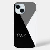 Schwarz-Weiß-Geometrie in Monogramm Minimalistisch Case-Mate iPhone Hülle (Rückseite)