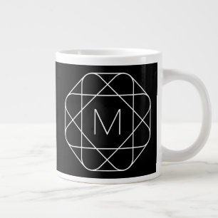 Schwarz-Weiß-Geometrie Jumbo-Tasse