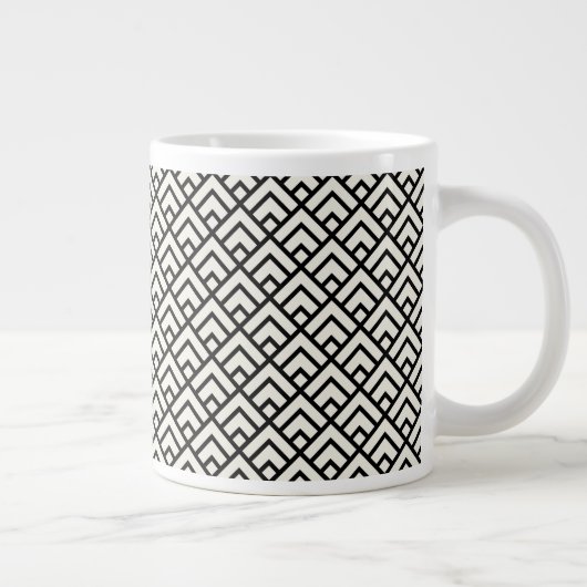 Schwarz-Weiß-Geometrie Jumbo-Tasse (Rechts)