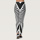 Schwarz-Weiß-Geometrie Leggings (Rückseite)