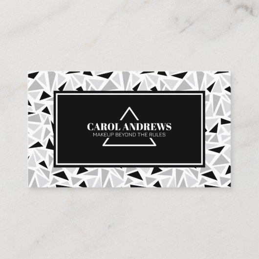 Schwarz-Weiß-Geometrie-Makeup-Künstlerbrauen Visitenkarte (Rückseite)