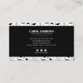 Schwarz-Weiß-Geometrie-Makeup-Künstlerbrauen Visitenkarte (Vorderseite)