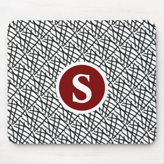 Schwarz-Weiß-Geometrie Mousepad (Vorne)