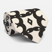 Schwarz-Weiß-Geometrie-Muster ohne Naht Krawatte (Gerollt)