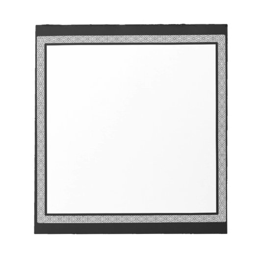 Schwarz-Weiß-Geometrie Notizblock (Vorderseite)