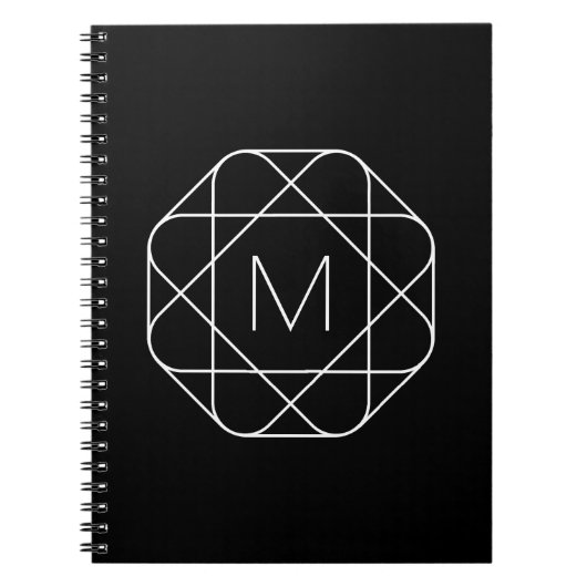 Schwarz-Weiß-Geometrie Notizblock (Vorderseite)
