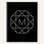 Schwarz-Weiß-Geometrie Notizblock (Vorderseite)