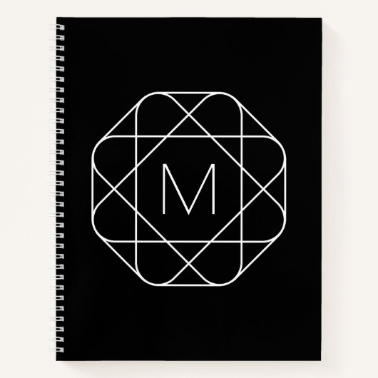 Schwarz-Weiß-Geometrie Notizblock (Vorderseite)