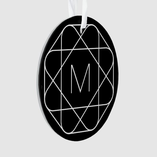 Schwarz-Weiß-Geometrie Ornament (Vorderseite)