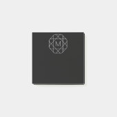 Schwarz-Weiß-Geometrie Post-it Klebezettel (Vorderseite)