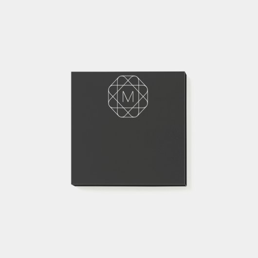 Schwarz-Weiß-Geometrie Post-it Klebezettel (Vorderseite)