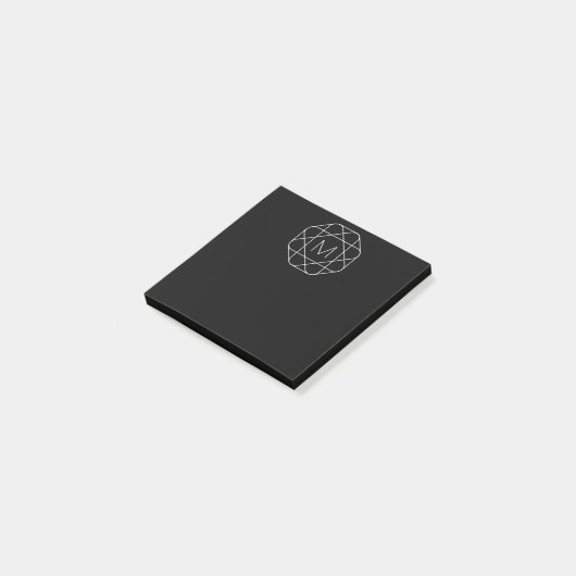 Schwarz-Weiß-Geometrie Post-it Klebezettel (angewinkelt)