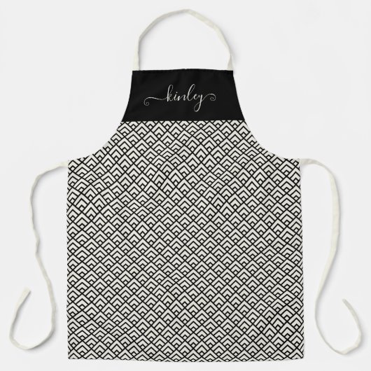 Schwarz-Weiß-Geometrie Schürze (Vorderseite)