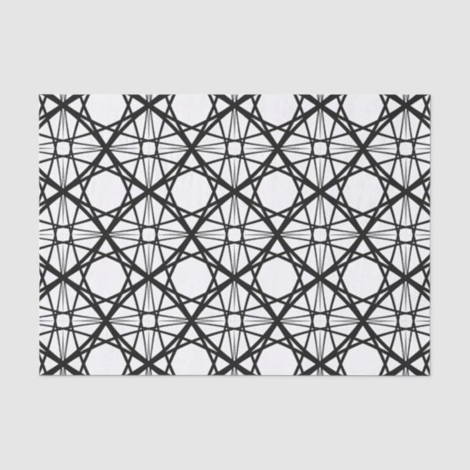 Schwarz-Weiß-Geometrie Seidenpapier (Vorderseite)