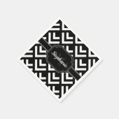 Schwarz-Weiß-Geometrie Serviette (Ecke)