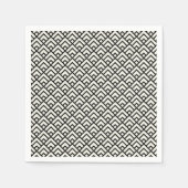 Schwarz-Weiß-Geometrie Serviette (Vorderseite)
