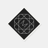 Schwarz-Weiß-Geometrie Serviette (Ecke)
