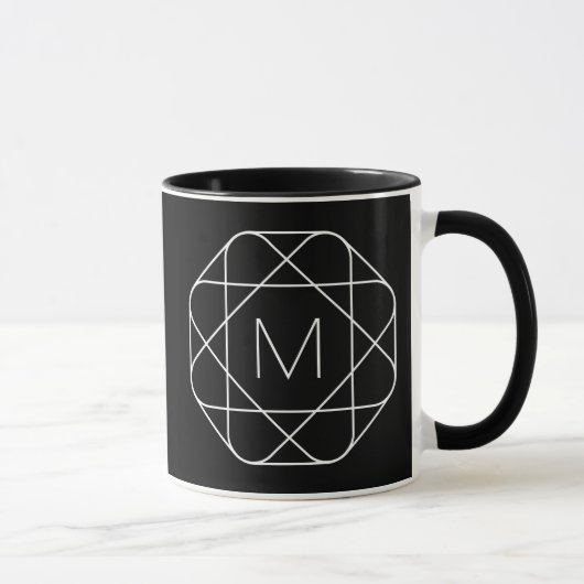 Schwarz-Weiß-Geometrie Tasse (Rechts)