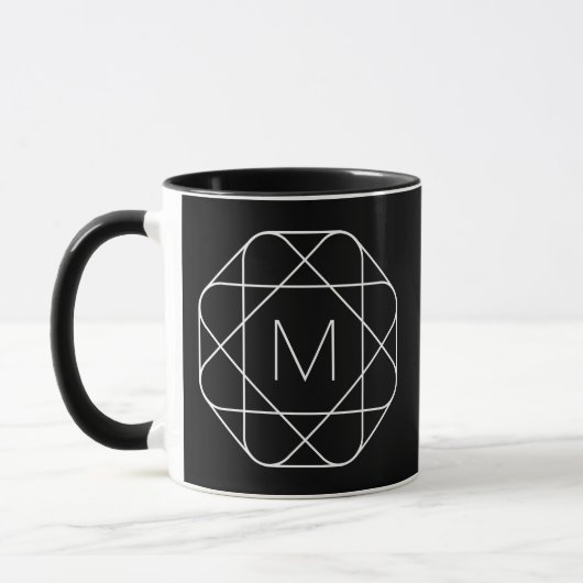 Schwarz-Weiß-Geometrie Tasse (Links)