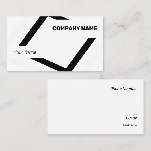 Schwarz-Weiß-Geometrie Visitenkarte (Vorne/Hinten)