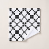 Schwarz-Weiß, geometrisch , einfach , modern Badhandtuch Set (Waschlappen)