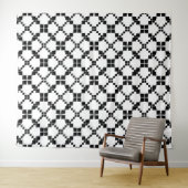 Schwarz-Weiß, geometrisch , einfach , modern Wandteppich (Beispiel (Horizontal))