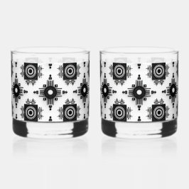 Schwarz-weiß geometrisch elegant whiskyglas