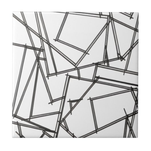 Schwarz-Weiß-Geometrisch Fliese (Vorderseite)