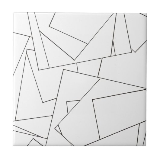 Schwarz-Weiß-Geometrisch Fliese (Vorderseite)
