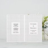 Schwarz, weiß, geometrisch gefaltetes Hochzeitspro (Stehend Vorderseite)