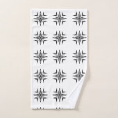 Schwarz-weiß geometrisch gestaltetes Badetuch Set (Handtuch)