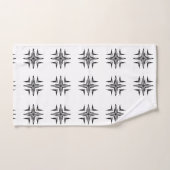 Schwarz-weiß geometrisch gestaltetes Badetuch Set (Handtuch)
