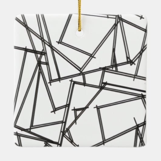 Schwarz-Weiß-Geometrisch Keramikornament (Rückseite)