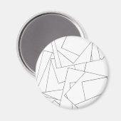 Schwarz-Weiß-Geometrisch Magnet (Vorderseite/Rückseite)
