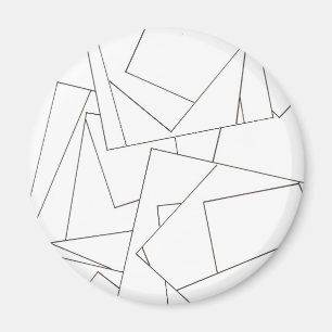 Schwarz-Weiß-Geometrisch Magnet