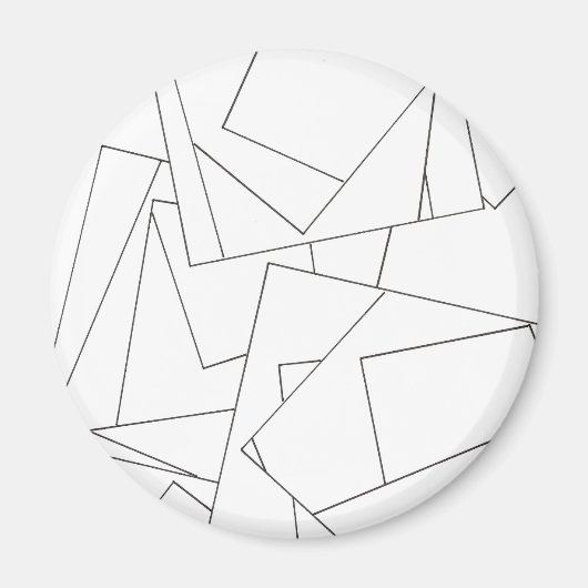 Schwarz-Weiß-Geometrisch Magnet (Vorne)