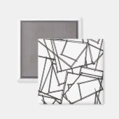 Schwarz-Weiß-Geometrisch Magnet (Vorderseite/Rückseite)