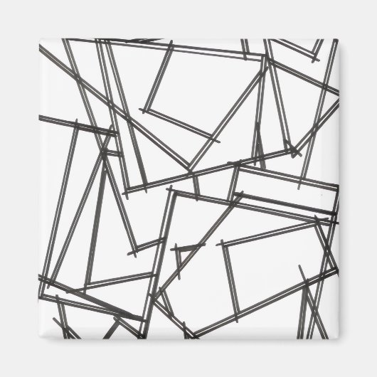 Schwarz-Weiß-Geometrisch Magnet (Vorne)