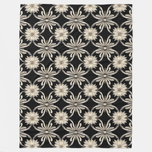 Schwarz-Weiß geometrisch modern minimalistisch Fleecedecke