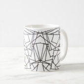 Schwarz-Weiß Geometrisch-Modern Minimalistisch Kaffeetasse (VorderseiteRechts)