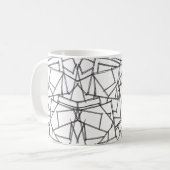 Schwarz-Weiß Geometrisch-Modern Minimalistisch Kaffeetasse (Vorderseite Links)