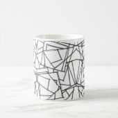 Schwarz-Weiß Geometrisch-Modern Minimalistisch Kaffeetasse (Mittel)